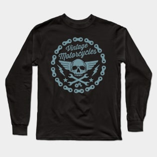 Vintage Motorcycles - Motorcycle Graphic Long Sleeve T-Shirt